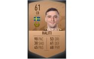 Jetmir Haliti's card rating in FIFA 23 (image via EA Sports)